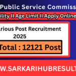 RPSC Various Post Recruitment 2025