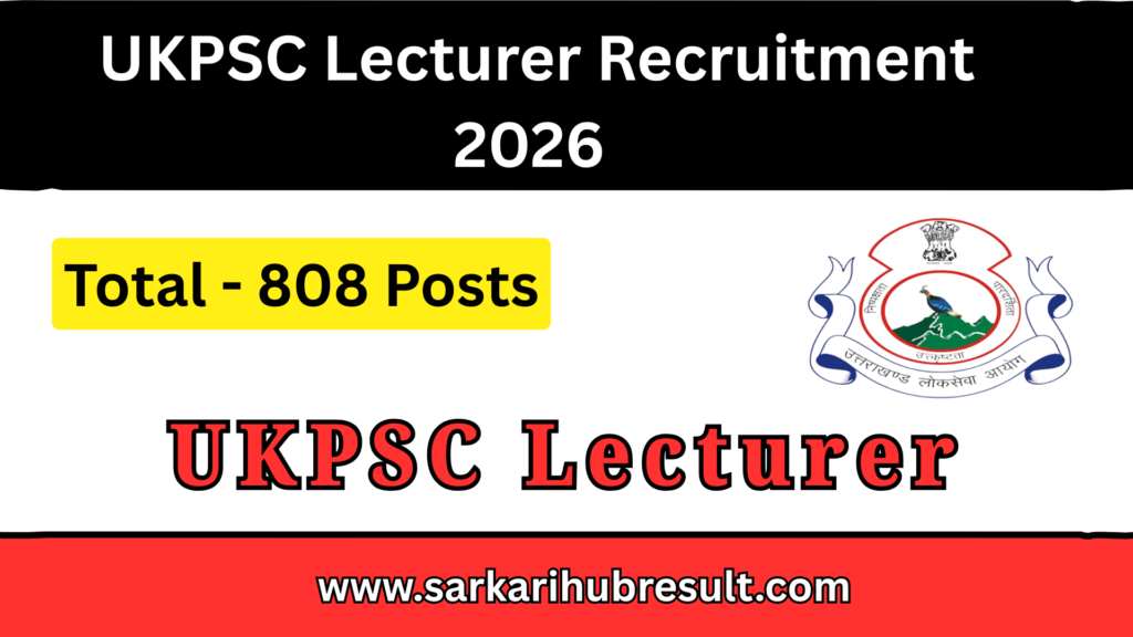 UKPSC Lecturer Recruitment 2026