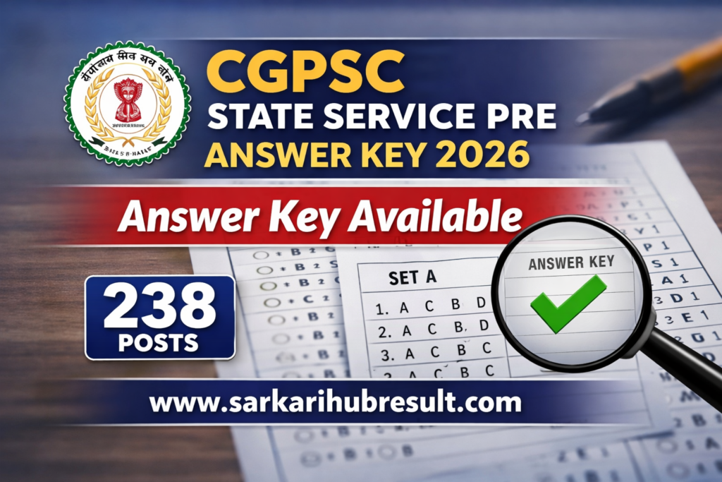CGPSC State Service Pre Answer Key 2026