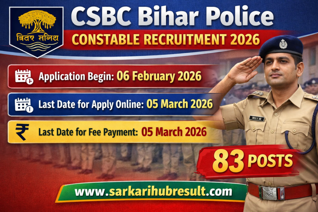 CSBC Bihar Police Constable Recruitment