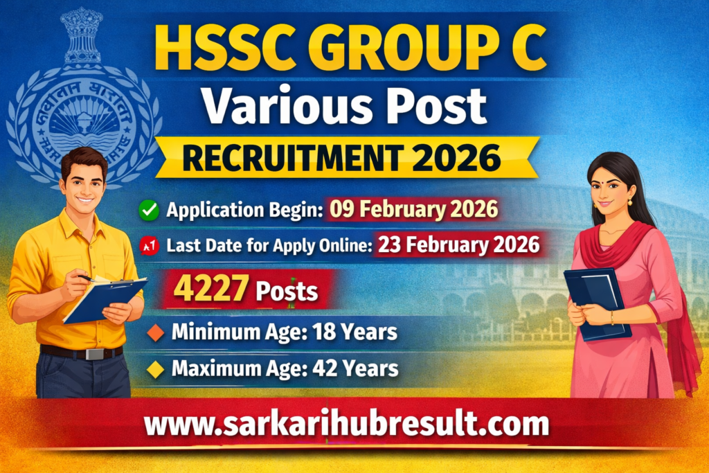 HSSC Group C Various Post Recruitment 2026
