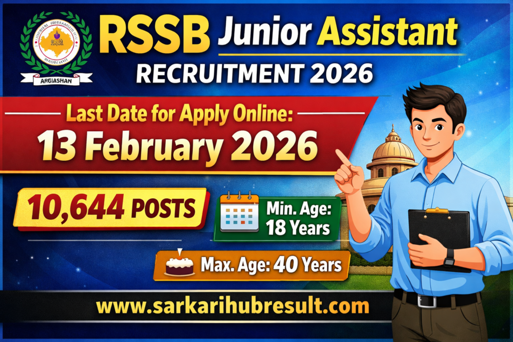RSSB Junior Assistant Recruitment 2026