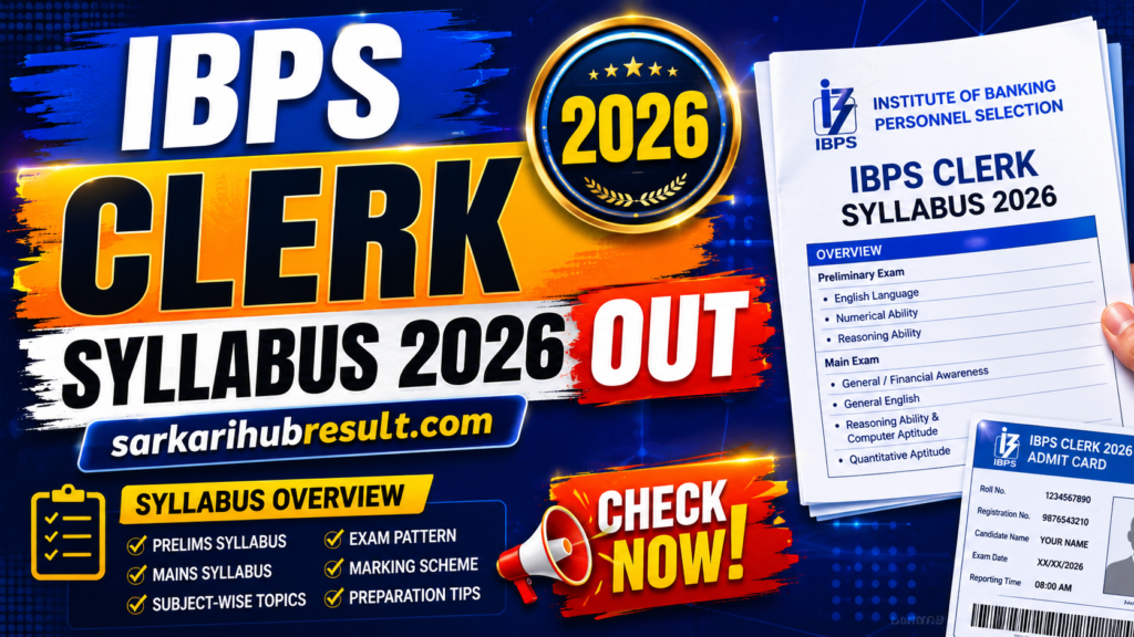 IBPS Clerk Syllabus 2026 Out