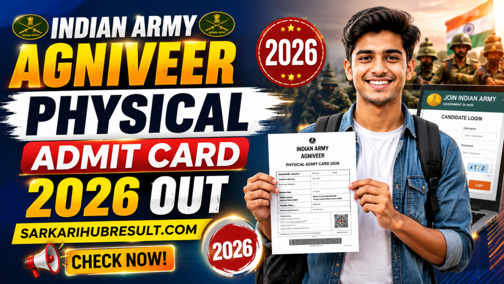 Indian Army Agniveer Physical Admit Card 2026 Out