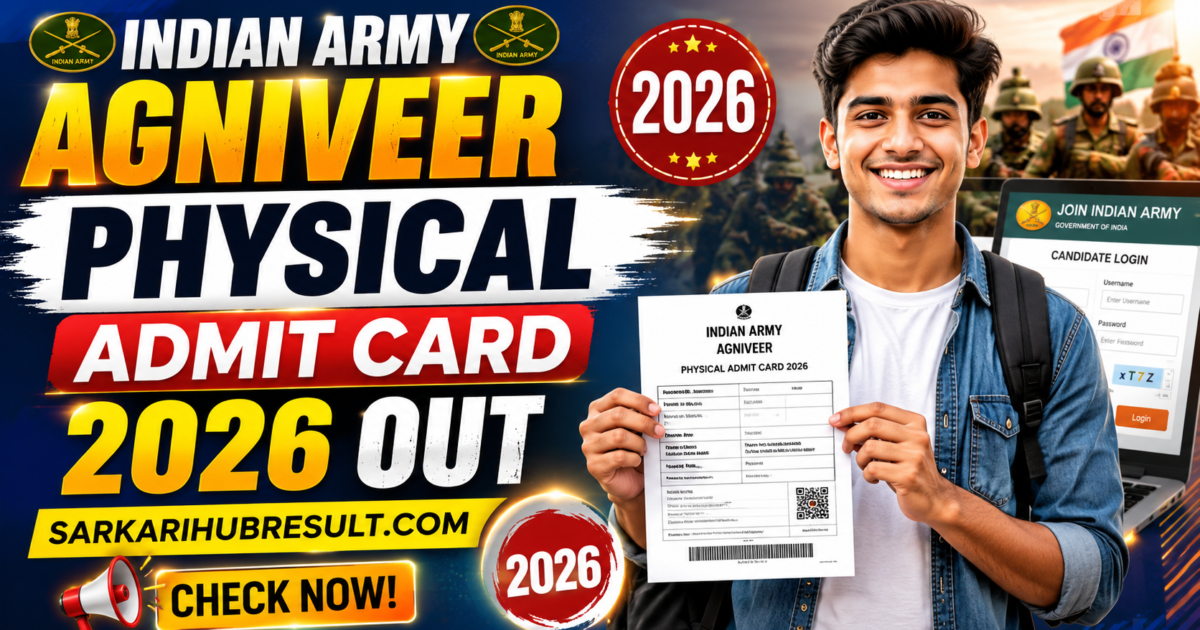 Indian Army Agniveer Physical Admit Card 2026 Out