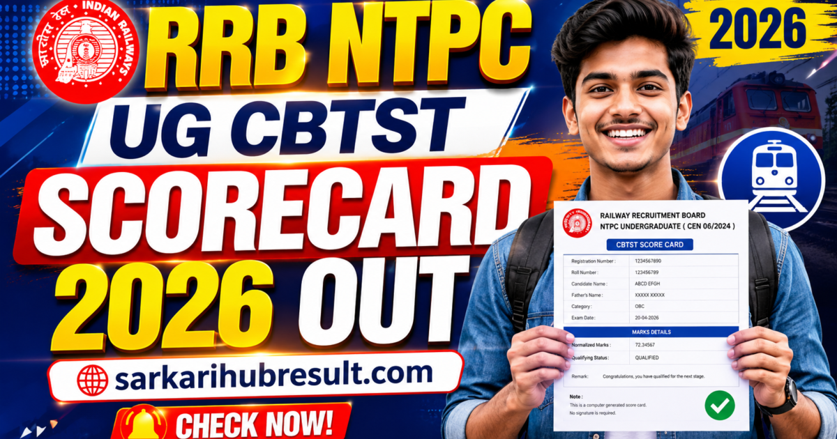 RRB NTPC UG CBTST Scorecard 2026 Out