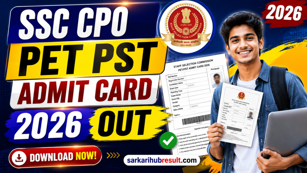 SSC CPO PET PST Admit Card 2026