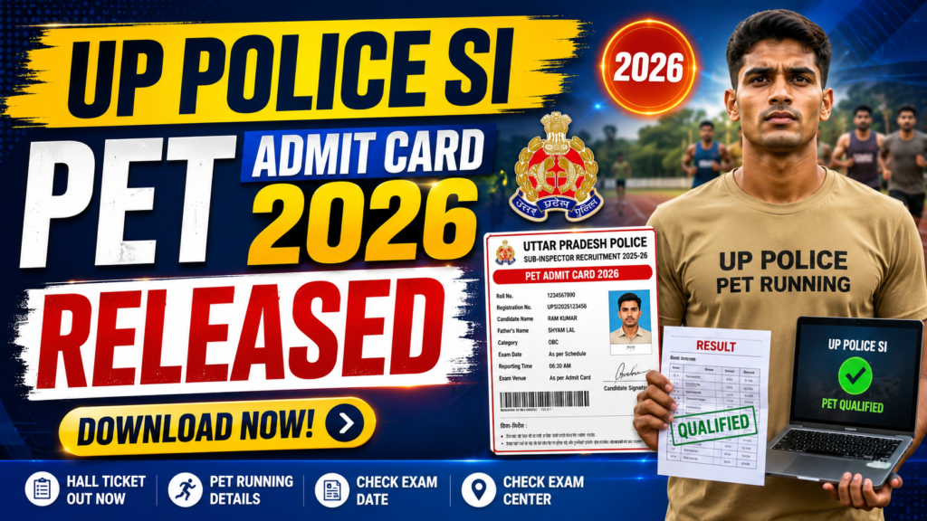 UP Police SI PET Admit Card 2026