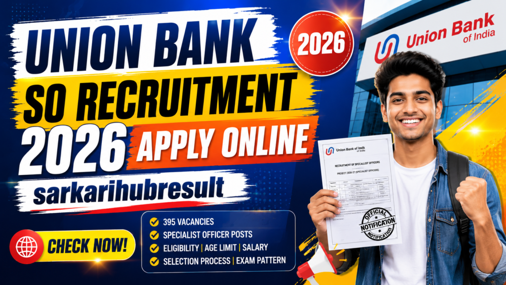 Union Bank SO Recruitment 2026 Apply Online