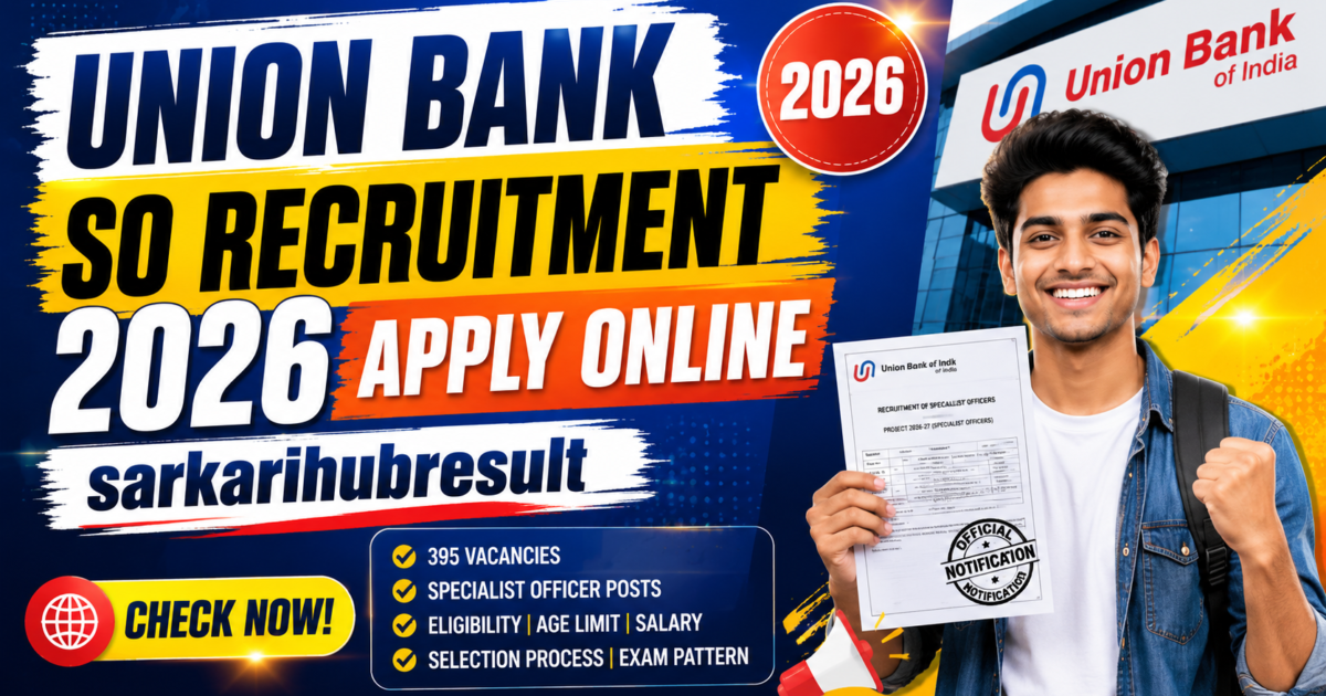 Union Bank SO Recruitment 2026 Apply Online