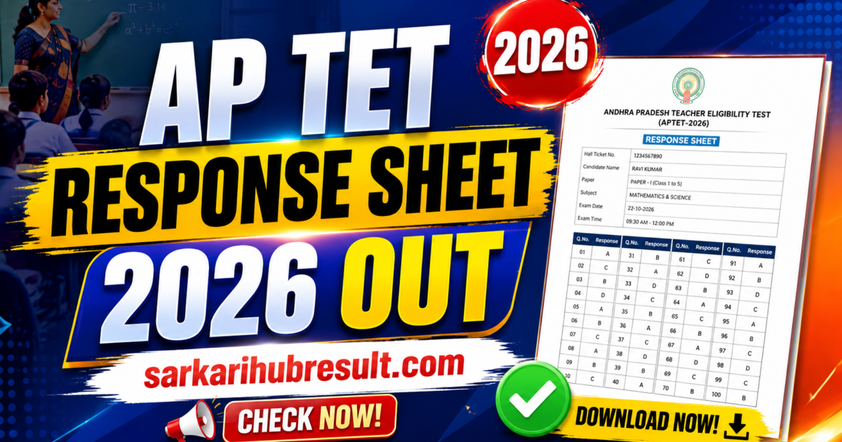 AP TET Response Sheet 2026 Out