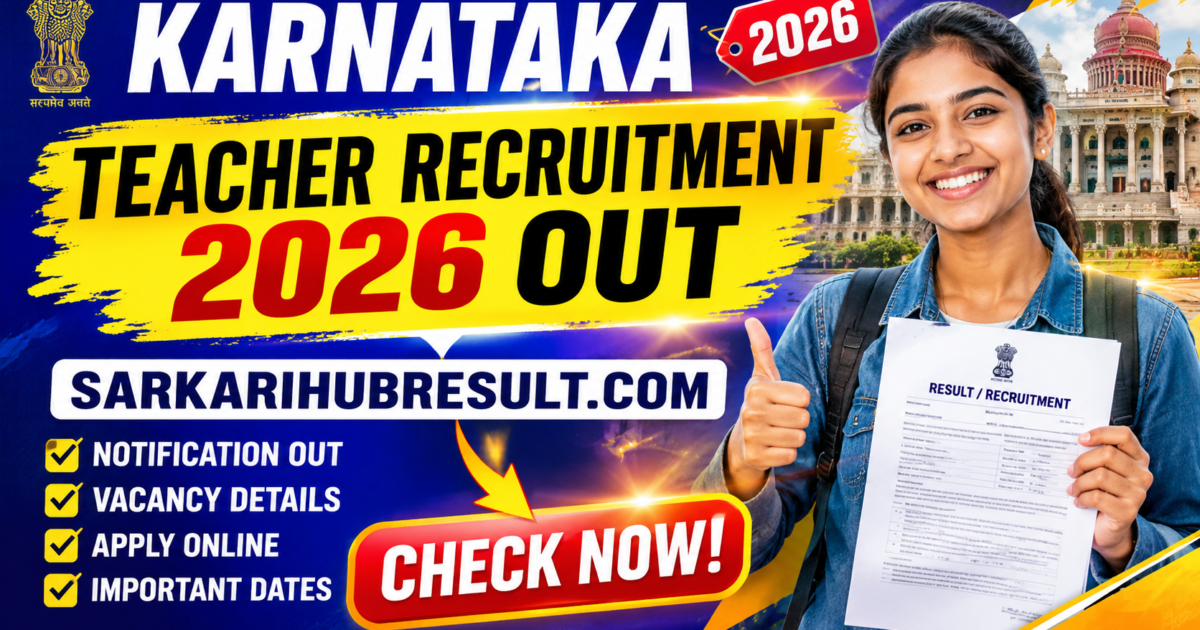 Karnataka Teacher Recruitment 2026