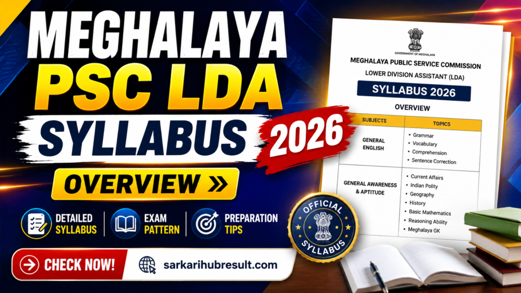 Meghalaya PSC LDA Syllabus 2026