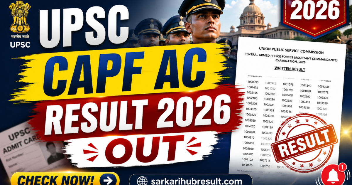 UPSC CAPF AC Result 2026vvv