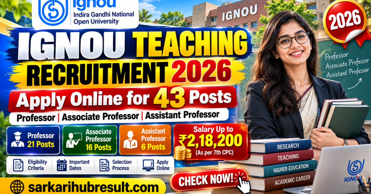 IGNOU Teaching Recruitment 2026