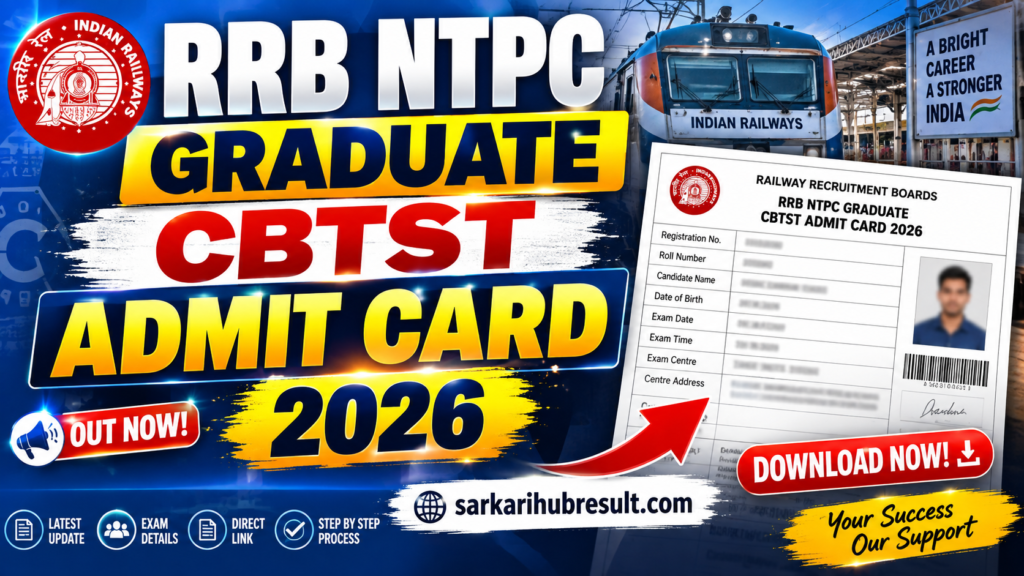 RRB NTPC Graduate CBTST Admit Card 2026