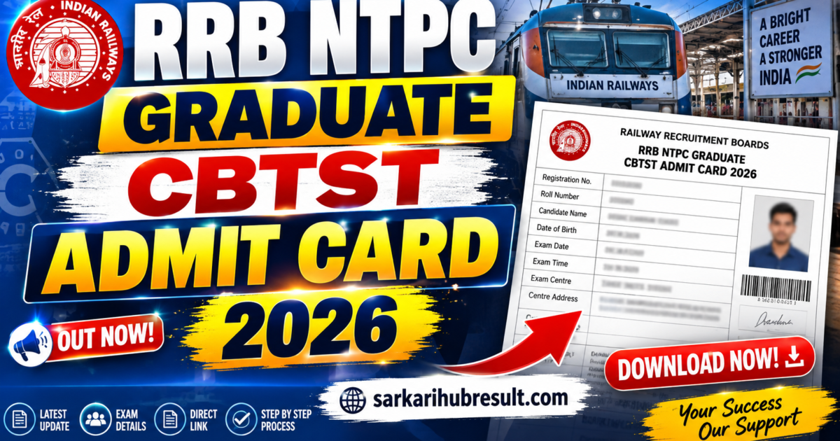 RRB NTPC Graduate CBTST Admit Card 2026