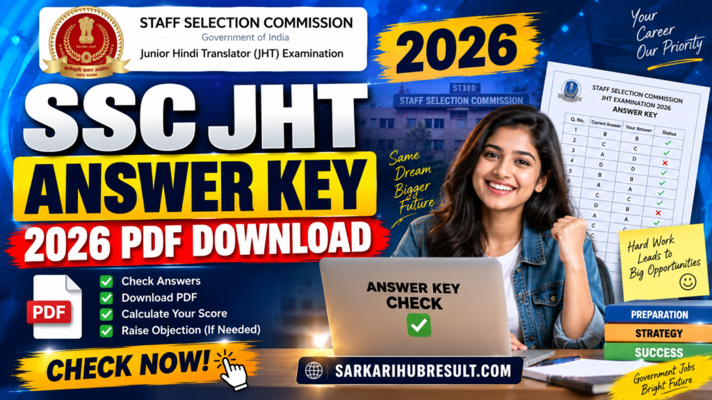 SSC JHT Answer Key 2026 PDF Download