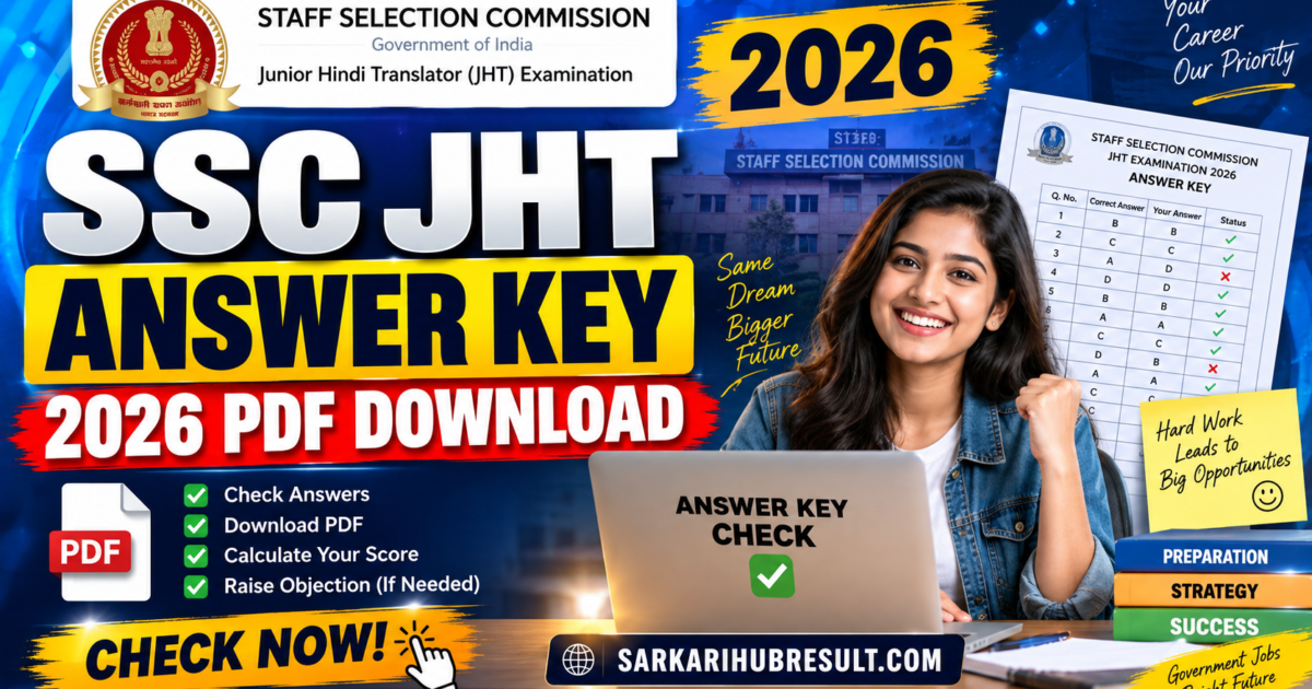 SSC JHT Answer Key 2026 PDF Download