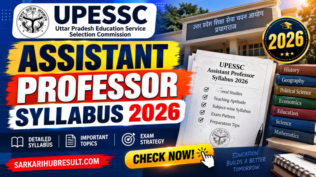 UPESSC Assistant Professor Syllabus 2026