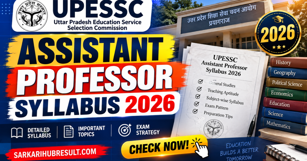 UPESSC Assistant Professor Syllabus 2026