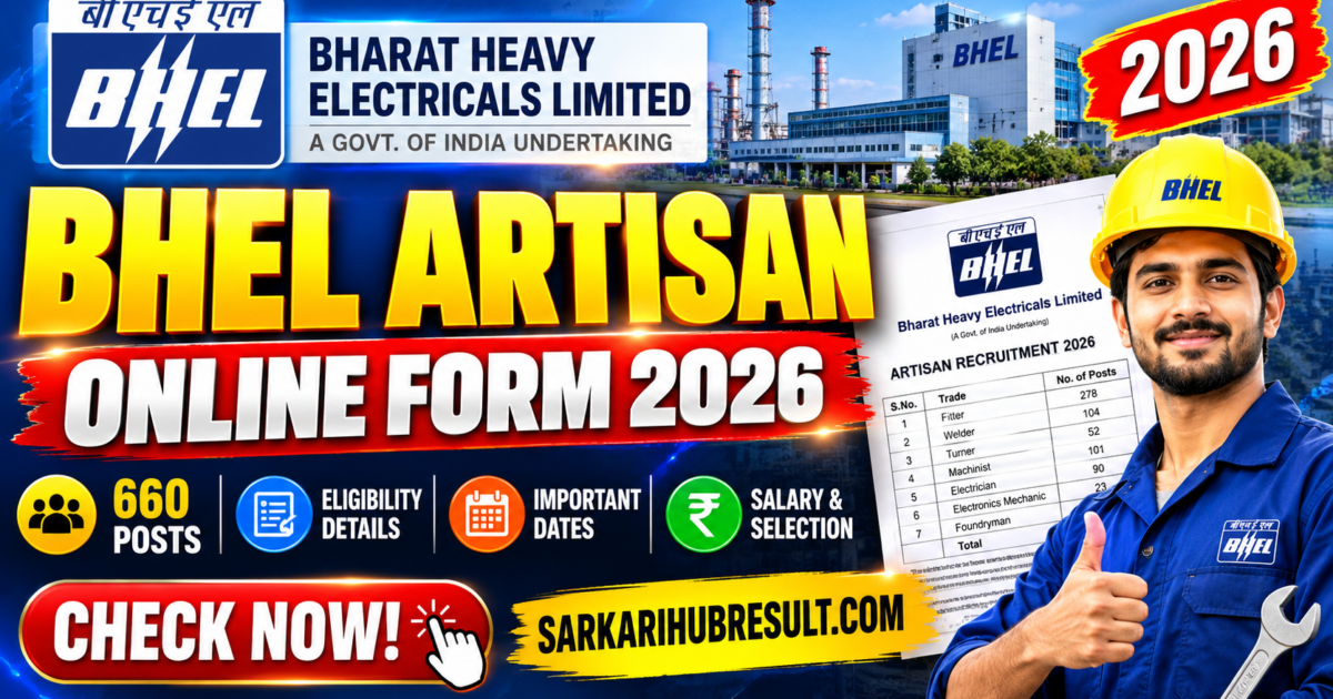 BHEL Artisan Online Form 2026