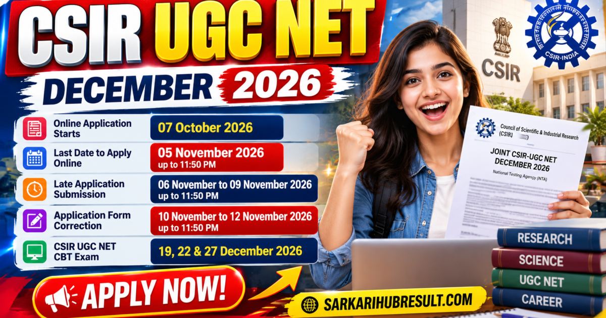 CSIR UGC NET December 2026