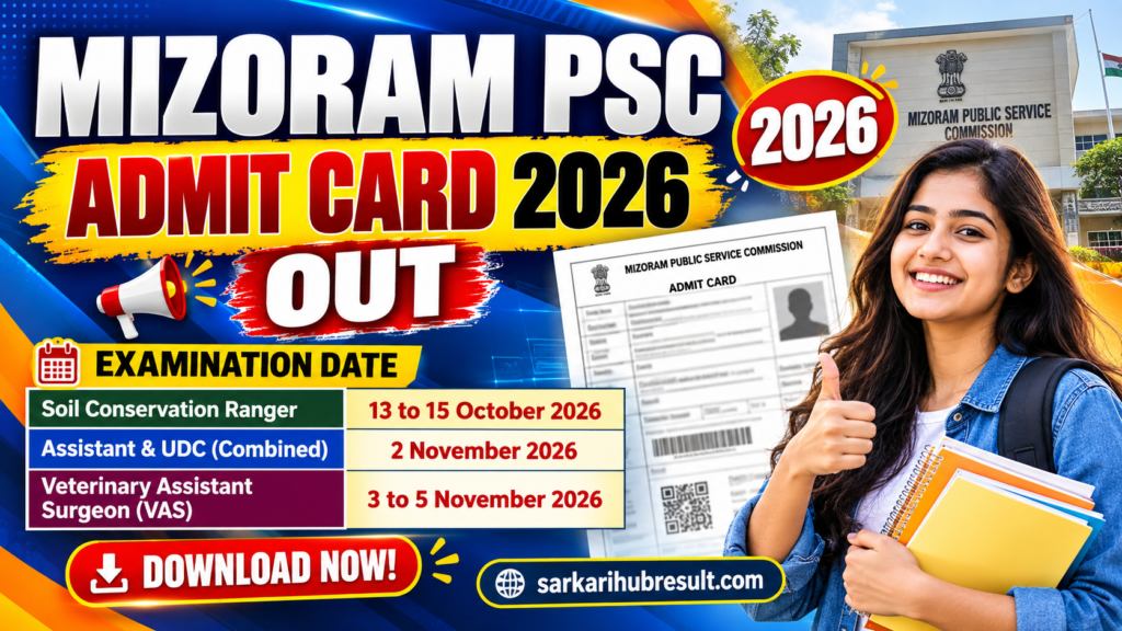 Mizoram PSC Admit Card 2026
