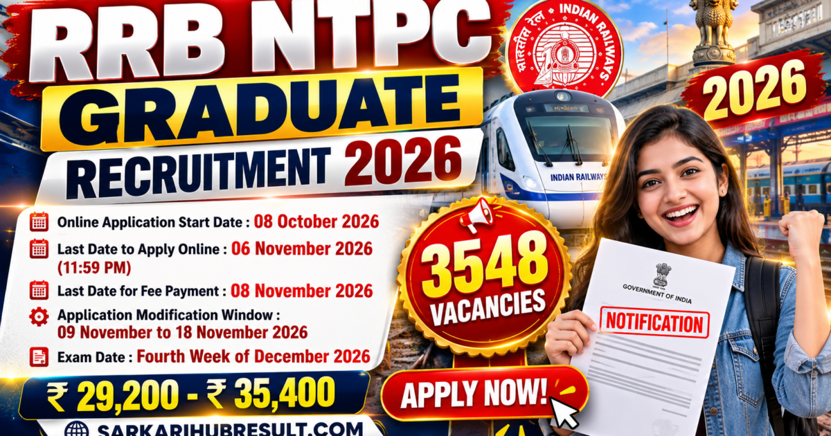 RRB NTPC Graduate Recruitment 2026